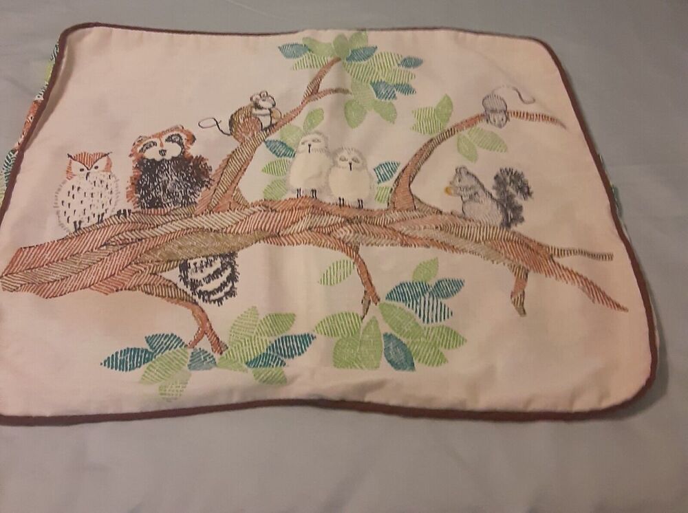 Vintage Sears Woodland Creatures Pillow Sham Whimsical 19x25